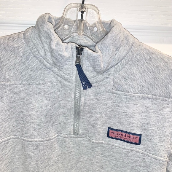 VINEYARD VINES BOYS size 16 gray shep 1/2 zip pullover sweatshirt - MINT!! - Picture 8 of 12
